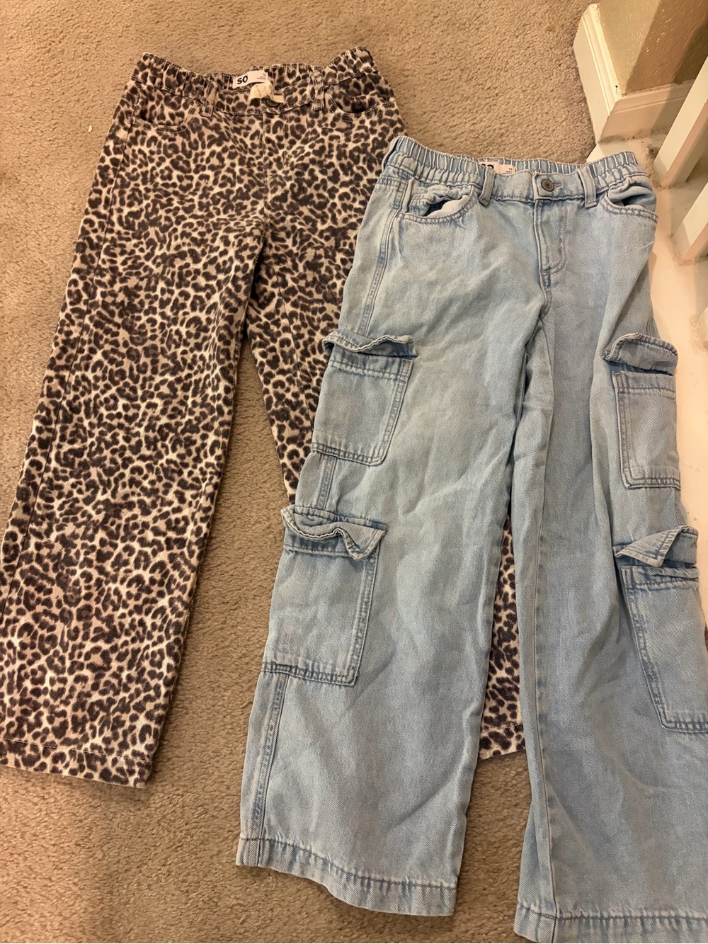 SO girls youth Animal Print and light blue Wide-Leg Pants  bundle